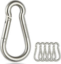 sprookber Stainless Steel Spring Snap Hook Carabiner - 304 Stainless Steel Clips, Set of 6