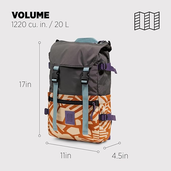 Topo Designs Rover Pack Classic - Laptop Daypack for Commutes, Day Trips, Hikes, Iconic Denver Design, PFAS-Free, Fair Trade, BlueSign Backpack (Zion Spice)