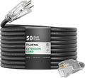 PLUGTUL Outdoor Extension Cord 50FT, 12 Gauge Extension Cord with Lighted End, Heavy Duty,15A 1875W SJTW, ETL Listed, Great for Garden and Home, Black