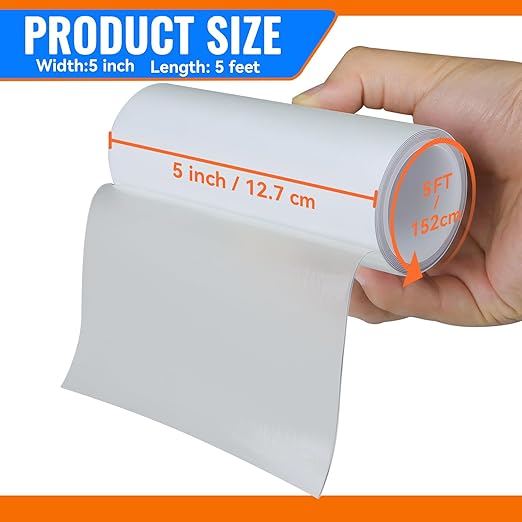 YINTTIAN 5 Inch Inflatable Waterproof Repair Tape for Bounce House, Pool, Tent, Air Mattress, Heat-Resistant Outdoor Heavy Duty Plastic Repair Patch for Tarp, Canopy and Boat Cover, Clear