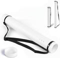 DEWEL Poster Tube, Waterproof Poster Holder Plastic Expandable Poster/Art/Document Storage Tube 24.5" to 40", Adjustable Poster Storage Blueprint Holder with Carrying Strap (White-Large Size)
