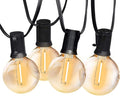 SUNTHIN Outdoor String Lights, 97FT Patio Lights with 49 G40 Shatterproof LED Bulbs(1 Spare), Waterproof Lights String for Outside Backyard, Porch, Bistro, Party, Camping, Garden Gathering