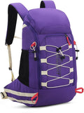 Bseash 40L Waterproof Hiking Camping Backpack with Rain Cover, Outdoor Sport Travel Daypack Rucksack for Skiing Cycling (Purple)
