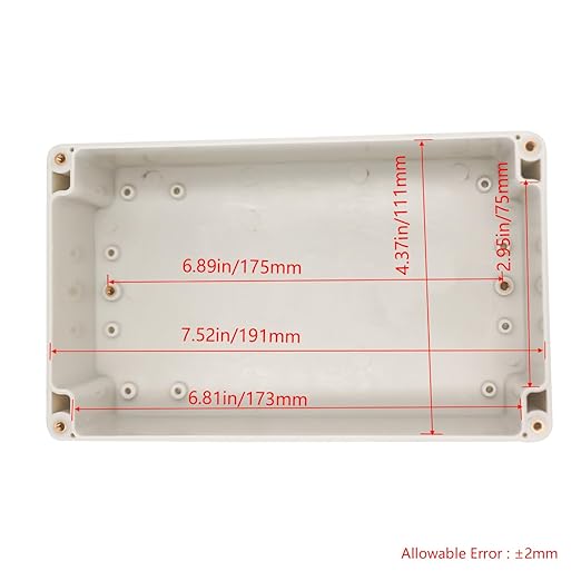 Project Box IP65 Waterproof Junction Box ABS Plastic Electrical Boxes DIY Electronic Project Case Power Enclosure White 7.87x4.72x2.95 inch (200 x 120 x75 mm)