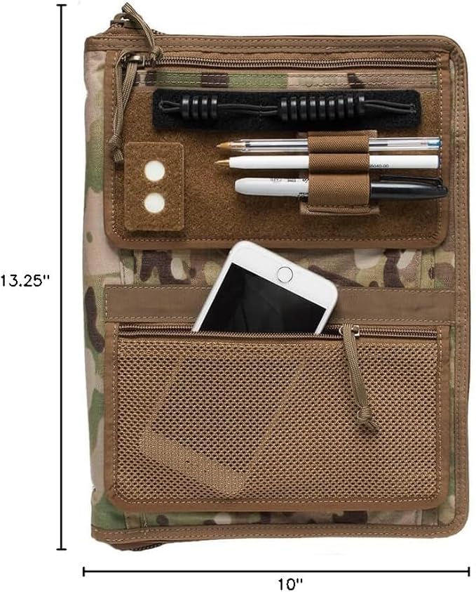 TACTICAL NOTEBOOK COVERS Tactical Admin Notebook Cover System | Zippered Map Case | Fits US Standard Size Paper 8.5” x 11” & A4 Notebooks | Durable Field Organizer (Multicam)