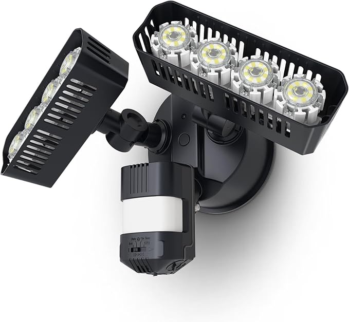 SANSI 36W 3600LM LED Motion Sensor Outdoor Light, 50,000 Hrs Lifespan Security Light, 350W Equiv 5000K Dusk to Dawn IP65 Flood Light, Super Bright for Backyard, Black, Bright Series, not Solar