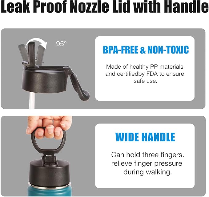 Volhoply 24oz Insulated Water Bottle With Straw Bulk 6 Pack,Metal Wide Mouth Water Bottles With Handle Keep Cold,Reusable Double Wall Cups,Powder Coated Sport Bottle For Holder(Assorted,6 Count)