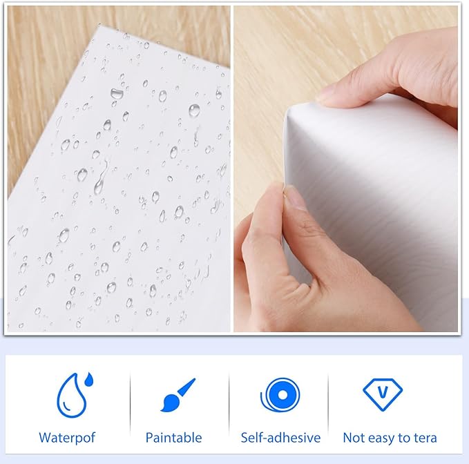 Mudder Vinyl Siding Repair Kit 6 x 8 Inch Vinyl Siding Patch Self Adhesive PVC Tape Hole Covering for Mobile Home Skirting Fence Parts Wall (White B)