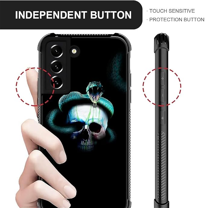 for Samsung Galaxy S21 Plus Case, Skeleton Winding Snake Pattern Graphic Design Girl Boy Soft Silicone Hard Acrylic Shock Protection for Samsung Galaxy S21 Plus