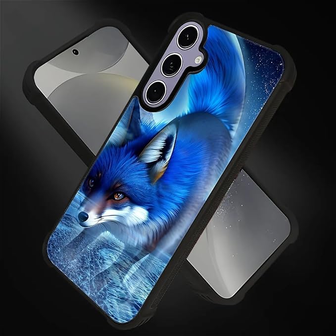for Samsung Galaxy S24 S25 Case, Snowy Mountain Fox Lake Pattern Graphic Design Girl Boy Soft Silicone Hard Acrylic Shock Protection for Samsung Galaxy S24 S25