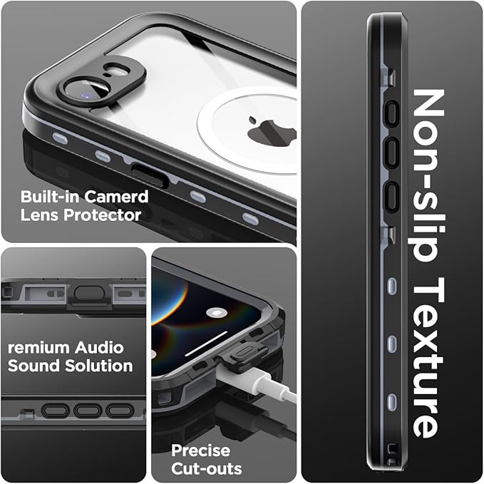 AICase for iPhone 17e/iPhone 16e Case Waterproof with MagSafe Snowproof,Dustproof and Shockproof,IP68 Certified Real 360 Full Body Protection Fully Sealed Underwater Cover for iPhone 17e/16e 6.1"_1