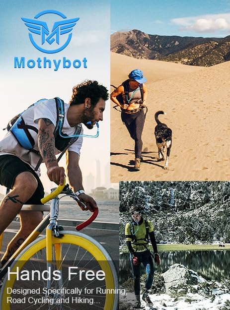 Mothybot Hydration Pack, Insulated Hydration Backpack with 2L BPA Free Water Bladder and Storage, Hiking Backpack for Men, Women, Kids for Running, Cycling, Camping - Keep Liquid Cool up to 5 Hours