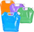 4 Pack 5L BPA Free Collapsible Water Tank Container Portable Lightweight Space Saving Outdoor Folding Water Bag for Sport Hiking Camping Riding Mountaineer