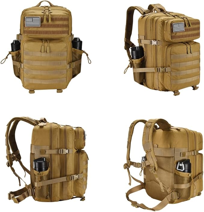 45L Tactical Backpack for Men Women, Military Assault Pack with MOLLE, Large 3 Day Bug Out Bag for Hiking Camping