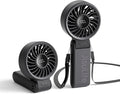 JISULIFE Handheld Fan Life7 – Ultimate Flexibility: Wide & Strong Airflow, 19.5H Max Cooling, 5000mAh Rechargeable, 5-Speed, LED Display, 3 IN 1 Portable Fan for Travel, Concerts, Sports Events(Black)