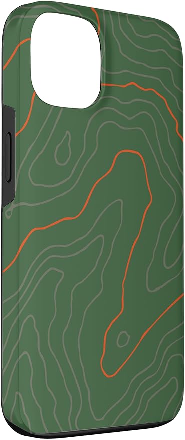 Backcountry Topo Guide Orange Lines Topographical Map Case for iPhone 13