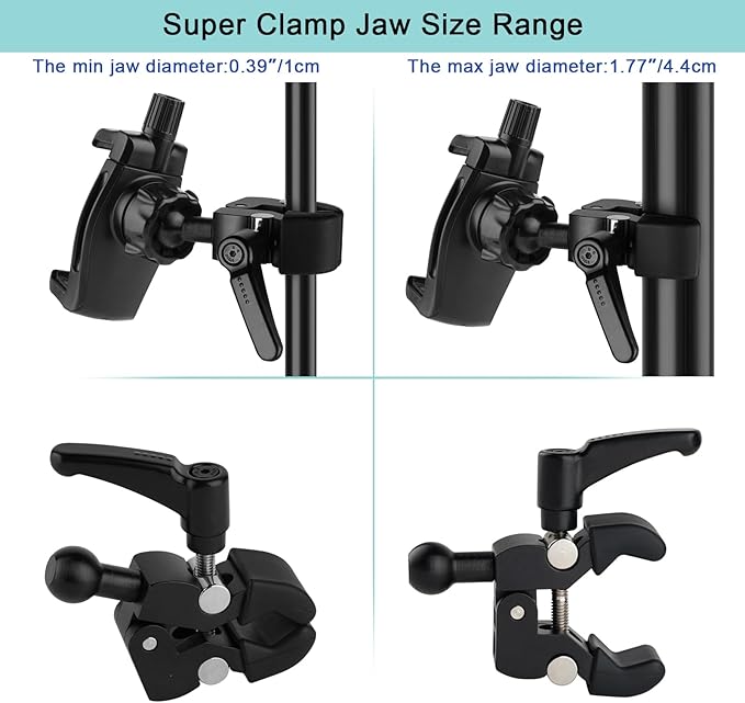 Mippko Phone Holder for Golf Cart/Microphone Stand/Cart/Railing/Handlebar/Rod,Fit for 3.5~7.5 inch iPhone/Nexus/HTC/LG/Smartphone,360°Adjustable Clip Aluminum Alloy Mount
