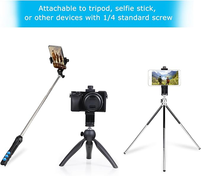 SharingMoment Premium Smartphone Holder/Vertical and Horizontal Tripod Mount Adapter Rotatable Bracket with 1/4 inch Screw/Adjustable Clip for iPhone, Android Cell Phone, Selfie Stick, Camera Stand