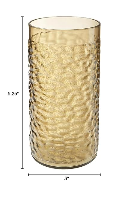 G.E.T. 3316-SM-EC Heavy-Duty Shatterproof Plastic Pebbled Tumbler, 16 Ounce, Smoke (Set of 4)