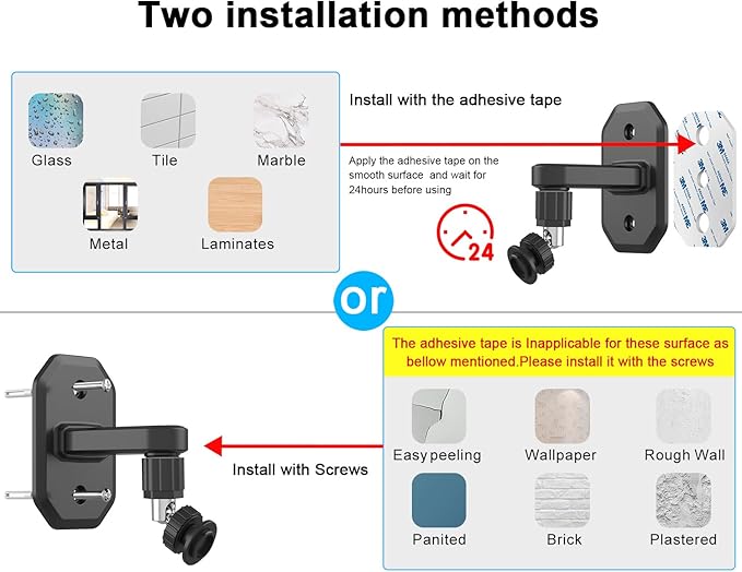 2Pack Adhesive Wall Mount Adjustable Security Wall Mount Bracket for Blink Outdoor 4 (4th Gen) / (3rd Gen), Blink XT / XT2, Blink Mini, Perfect View Angle for Your Blink Surveillance Camera