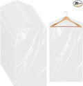 20 Pack Garment Bags for Hanging Clothes Plastic Garment Bags Clear Clothes Covers Dry Cleaner Bags Hanging Dust-proof Garment Bags for Dry Cleaner, Home Storage, Travel (60x90cm)