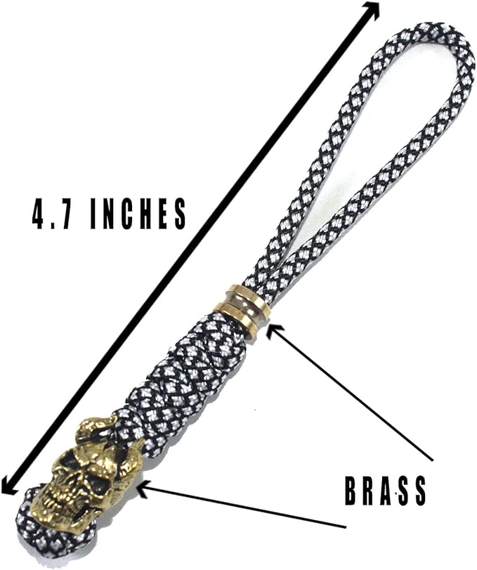 Knife Lanyards with Brass Beads,Paracord Lanyard,Tactical Lanyard for Skull Shape Knife,EDC Products