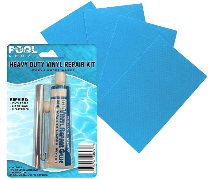 Heavy Duty Vinyl Repair Patch Kit | Vinyl Cement Adhesive Glue and Colored Patches for Inflatables Boat Raft Kayak Air Beds Inflatable Mattress Hole Repair