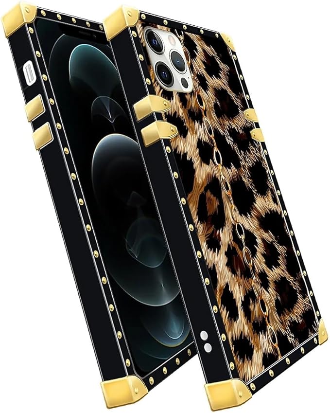 Compatible with iPhone 11 Pro Max Case, Seamless Gold Chain Leopard Luxury Golden Decoration for Girl Women Soft TPU Shockproof Protective Hard PC Back for iPhone 11 Pro Max