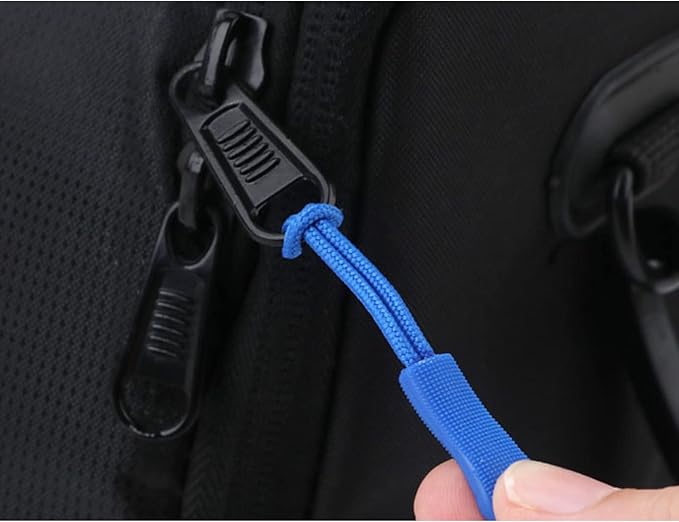 Upgraded 20PCS Premium Black Zipper Pulls - Replacement Zipper Tab Tags Cord Extension Fixer for Luggage, Backpacks, Jackets, Purses, Handbags