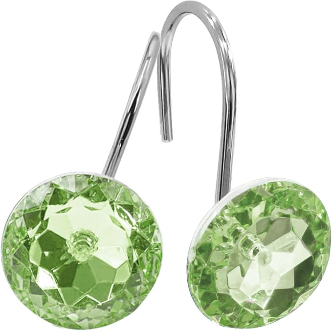 MitoVilla Sage Green Shower Curtain Hooks Rings, Metal Shower Hooks for Shower Curtain Liner, Sage Green Rust Proof Shower Rings for Curtain Accessories and Bathroom Shower Rod, 12 Pack Bathroom Set