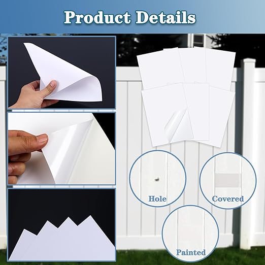 Vinyl Siding Repair Patch Kit, Vinyl Siding Repair Kit Self-Adhesive Vinyl Siding Patch Repair Tape PVC Vinyl Fence Patch Kit for House Vinyl Siding Cover Any Cracks Holes Blemishes - 6 Patches