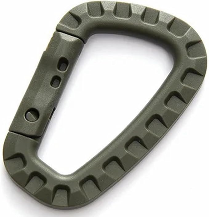 Tactical Gear Carabiner Keychain Clip Plastic D-Rings Large Key Chain Heavy Duty Snap Hook for Backpack, Belt, Keyrings, Bags, Bottle, Tent, Camping