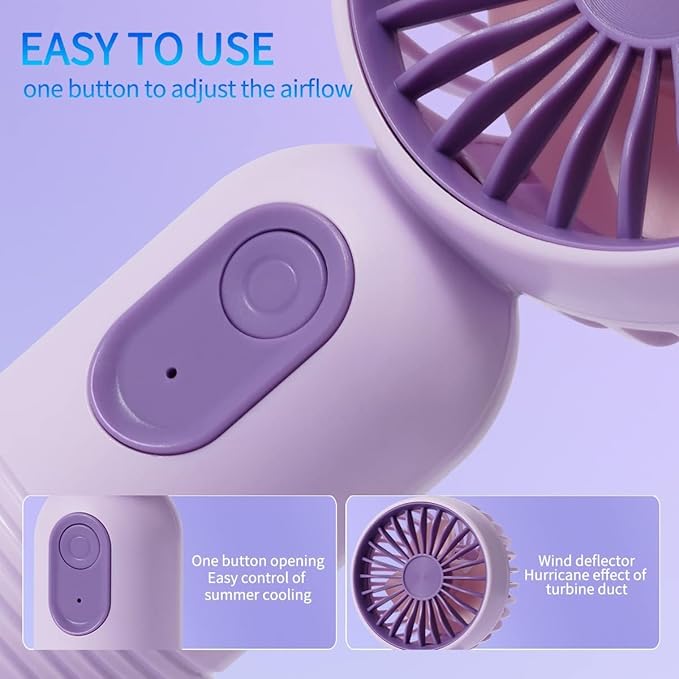 VanSmaGo 6 Pack Mini Handheld Fans, USB Rechargeable Personal Fan Set with 3 Speeds, Small Portable Fans for Group Travel, Classroom, Event Bags, Office Sharing, Team Gifts