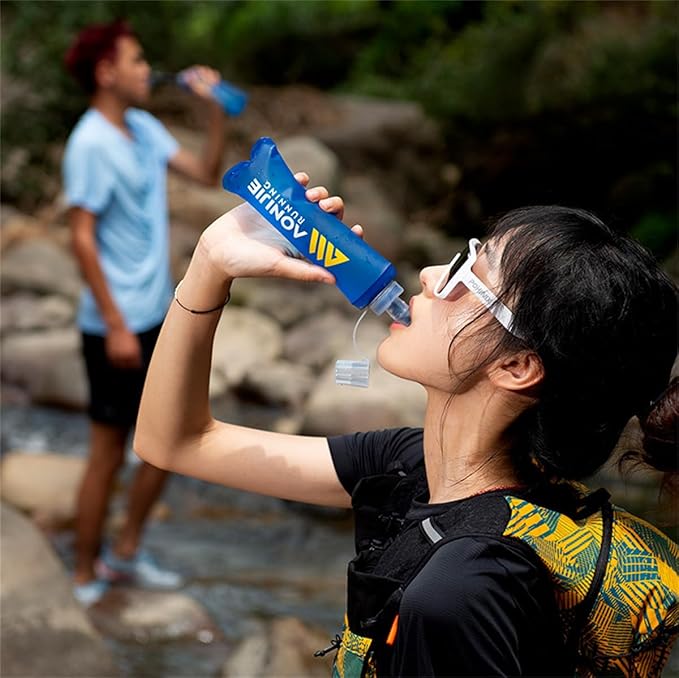 AONIJIE 250ML/350ML/500ML/600ML Portable TPU Soft Water Bottle Folding Soft Flasks For Outdoor Marathon Running Hydration Camping Hiking