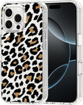 MOSNOVO Case for iPhone 16 Pro Max, [Buffertech 6.6ft Military-Grade Drop Protection] [Anti Peel Off Tech] Clear TPU Bumper Phone Case Cover Design - Leopard Print