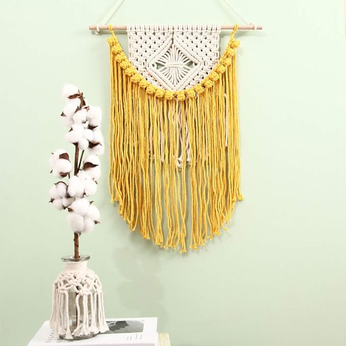 Light Yellow Macrame Cord 3mm x 109Yards,Colored Cotton Rope Craft Cord Colorful Cotton Cord Twine for Wall Hanging Plant Hangers Crafts Knitting Decorative Projects