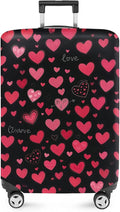 ANNA QUEEN Heart Pattern Luggage Cover, Love Theme Suitcase Protector, Stretchable Washable Travel Cover for 28-30 Inch Luggage