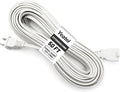 50 ft Extension Cord,2 Prong Indoor Power Cord,18AWG SPT-2 Flat Cord Design for Home, Garden, Workshop,Light Duty White 50 Foot Extension Cable