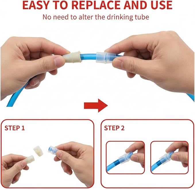 6PCS Silicone Bite Valve Replacement Nozzles, Bite Valve Replacement Sheath for Water Bladder Reservoirs, Hydration Pack Bite Valve Sheath Safe Nozzle Mouthpiece Replacement Compatible with Osprey