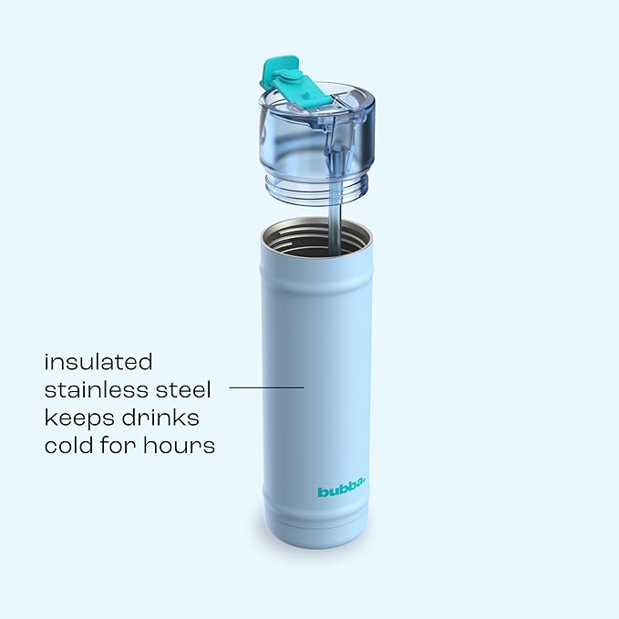 bubba 24 oz Dualsip Insulated Stainless Steel Water Bottle with Straw - Reusable, Leakproof, Lightweight, Dishwasher Safe, Lead-Free and BPA-Free, Daydreamin'
