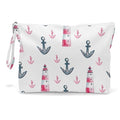Fokongna Travel Makeup Bag - Wet Dry Bag for Swimsuit, Beach Pool Diapers, Dirty Yoga Gym Clothes - Zipper Pouch for Women, Sister, Friends - Ocean Sea Shells Beach Starfish