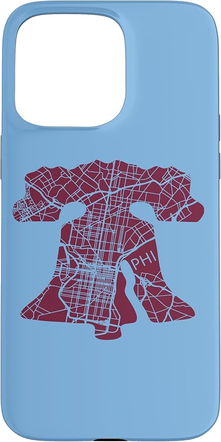 Philadelphia Street Map Liberty Bell Vintage Maroon Philly Case for iPhone 15 Pro Max