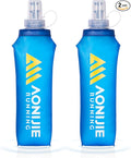 AONIJIE Running Water Bottle 2PCS 500ml/17oz Soft Flask TPU Collapsible Water Bottles, BPA-Free Foldable Leak-Proof Bottle for Hydration Pack, Running Vest, Hiking & Cycling
