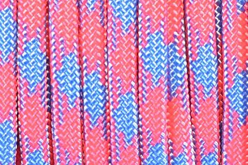 BORED? PARACORD! 550 lb Paracord – Ideal for Crafting, DIY Projects, Camping, Military & Active Outdoors – 300+ Colors – Tactical Parachute Cord Type III – Strong - Pink Sky Camo 50 Feet