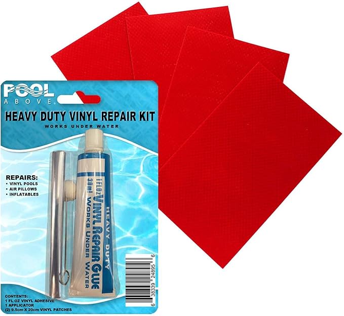 Heavy Duty Vinyl Repair Patch Kit | Vinyl Cement Adhesive Glue and Colored Patches for Inflatables Boat Raft Kayak Air Beds Inflatable Mattress Hole Repair