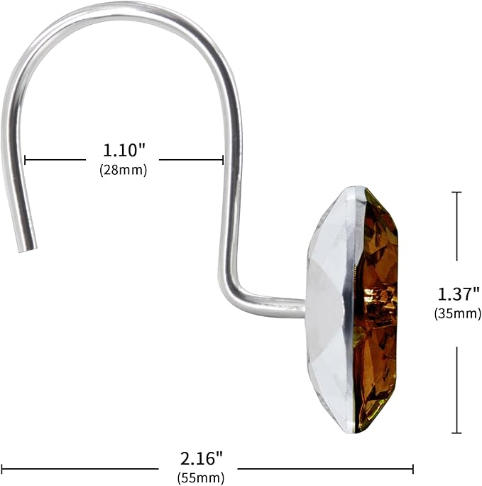 MitoVilla Dark Brown Shower Curtain Hooks Rings, Metal Shower Hooks for Shower Curtain Liner, Rust Proof Shower Rings for Curtain Accessories and Bathroom Shower Rod, 12 Pack Bathroom Set