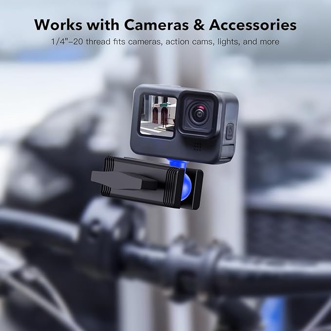 20mm Ball Mount to 1/4"-20 Thread Adapter – TPU Anti-Slip Base for Firm and Stable Installation on Camera Rigs, Tripods, and Brackets