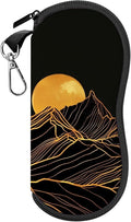 Glasses Case Sunglasses Eyeglass Soft Case Zipper Light Neoprene Pouch with Metal Belt Clip Aesthetic Cute Women Men