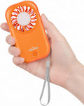 WHATOOK Handheld Mini Fan Small Personal Portable Speed USB Rechargeable Eyelash Fan Lightweight USB Rechargeable for Travel Makeup Girl Women Summer Gift (Orange)