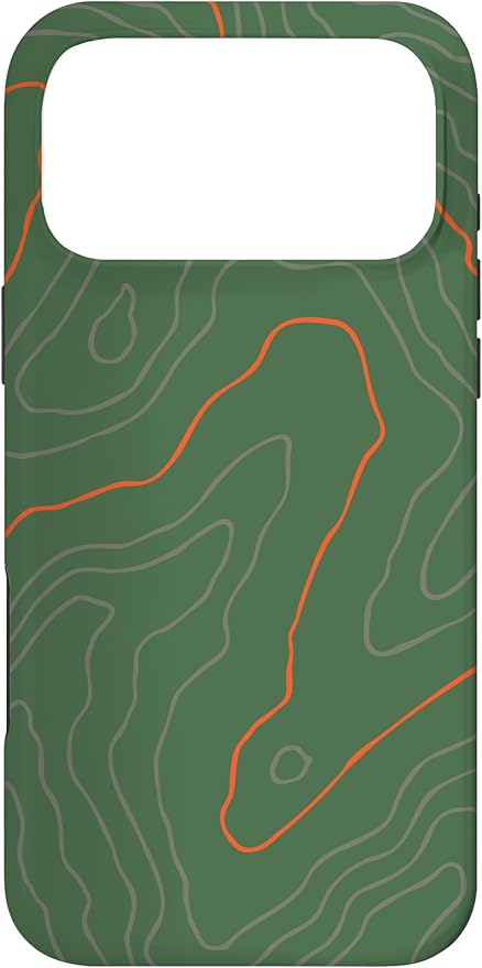 Backcountry Topo Guide Orange Lines Topographical Map Case for iPhone 17 Pro Max